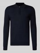 Christian Berg Men Regular Fit Strickpullover aus Woll-Mix mit Umlegek...