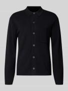 Christian Berg Men Regular Fit Cardigan aus Woll-Mix mit Brusttasche i...