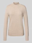 Christian Berg Woman Strickpullover mit Stehkragen in Metallic Beige M...