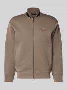 Emporio Armani Sweatjacke mit Zweiwege-Reißverschluss in Schlamm, Größ...