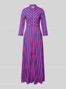 YAS Maxikleid mit Knopfleiste Modell 'SAVANNA' in Fuchsia, Größe XS