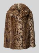 PETITE M. Jacke mit Kunstfellbesatz in Mittelbraun, Größe 34