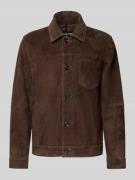 Strellson Regular Fit Lederjacke aus echtem Ziegen-Velours Modell 'FLI...