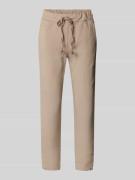 ZABAIONE Skinny Fit Stoffhose mit Tunnelzug in Beige, Größe L