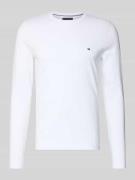 Tommy Hilfiger Slim Fit Langarmshirt aus Baumwoll-Mix in Weiss, Größe ...
