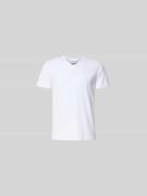 Filippa K Regular Fit T-Shirt mit V-Ausschnitt in Weiss, Größe M