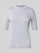comma Strickpullover aus Viskose-Mix mit 1/2-Arm in Hellgrau, Größe 36