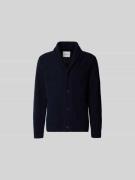 Closed Strickjacke aus Wolle mit Schalkragen in Dunkelblau, Größe M