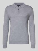 Christian Berg Men Slim Fit Strickpullover aus Woll-Mix in Hellgrau Me...