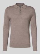 Christian Berg Men Slim Fit Strickpullover aus Woll-Mix in Mud Melange...