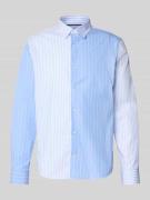 Jake*s Regular Fit Business-Hemd mit Knopfleiste in Bleu, Größe 37/38