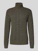 Christian Berg Men Rollkragenpullover aus Wolle-Kaschmir-Mix in Oliv M...