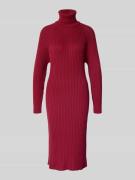 YAS Strickkleid mit Rollkragen Modell 'MAVI' in Dunkelrot, Größe M