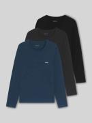 BOSS Regular Fit Langarmshirt aus reiner Baumwolle im 3er-Pack in Blau...