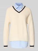 Mango Strickpullover im 2-in-1-Look Modell 'CHIARA' in Beige, Größe M