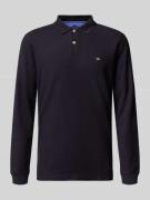 Fynch-Hatton Regular Fit Poloshirt mit Logo-Stitching in Marine, Größe...