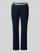 Christian Berg Woman Chino in unifarbenem Design mit Gürtel in Dunkelb...