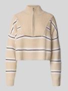 Staud Cropped Strickpullover aus reinem Kaschmir in Sand, Größe L