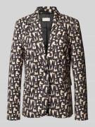 Milano Italy Slim Fit Blazer mit Reverskragen in Graphit, Größe 36