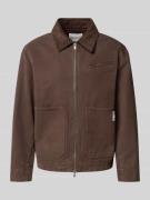 Wood Wood Jacke mit Zweiwege-Reißverschluss in Schoko, Größe L