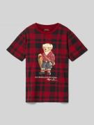 Polo Ralph Lauren Teens T-Shirt mit Label-Print in Dunkelrot, Größe L