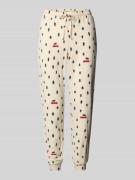 Jake*s Casual Pyjama-Hose mit elastischem Bund und Tunnelzug in Ecru, ...