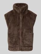 FREE/QUENT Weste mit Stehkragen Modell 'FONY' in Taupe, Größe L