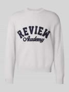 REVIEW Strickpullover mit gerippten Abschlüssen in Hellgrau Melange, G...