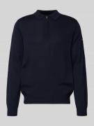 MAERZ Muenchen Strickpullover mit Polokragen in Marine, Größe 48