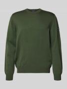 MAERZ Muenchen Strickpullover mit gerippten Abschlüssen in Oliv, Größe...