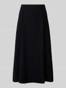 Marc Cain Midirock aus Wolle mit Teilungsnähten in Black, Größe 34