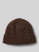 Barbour Beanie aus Woll-Mix Modell 'CARLTON' in Mittelbraun, Größe 1