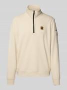 PME Legend Sweatshirt mit Troyer-Kragen und Label-Detail in Offwhite, ...