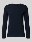Tommy Hilfiger Slim Fit Langarmshirt aus Baumwoll-Mix in Marine, Größe...