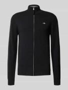 Gant Strickjacke mit Reißverschluss in Black, Größe L