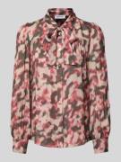 More & More Regular Fit Bluse aus reiner Viskose mit Zierschleife in P...