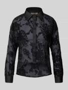 Rinascimento Hemdbluse im semitransparenten Look in Black, Größe L