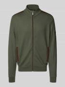 bugatti Sweatjacke mit Stehkragen Modell 'Selanik' in Khaki, Größe L