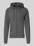 BOSS Regular Fit Sweatjacke aus Baumwoll-Mix Modell 'HERITAGE' in Anth...