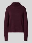 Lanius Oversized Strickpullover aus Schurwoll-Baumwoll-Mix in Bordeaux...