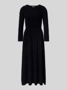 Emporio Armani Midikleid aus Viskose-Mix mit Strukturmuster in Black, ...