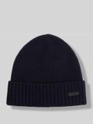 BOSS Mütze aus reiner Schurwolle in Dunkelblau, Größe 1