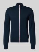 HECHTER PARIS Sweatjacke mit Label-Patch in Marine, Größe L