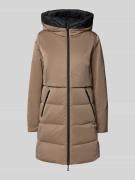Amber & June Steppmantel mit Kapuze in Mittelbraun, Größe 34