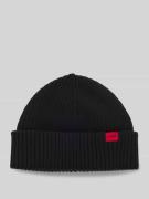 HUGO Beanie aus Schurwoll-Mix Modell 'XUSH' in Black, Größe 1