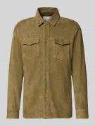 Profuomo Slim Fit Hemdjacke aus echtem Ziegenleder Modell 'Overshirt' ...