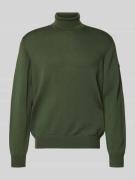 MAERZ Muenchen Rollkragenpullover aus Schurwolle in Oliv, Größe 56