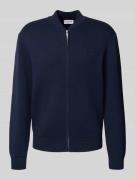Lacoste Regular Fit Strickjacke aus Baumwoll-Mix in Marine, Größe L