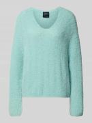Marc Cain Strickpullover mit V-Ausschnitt in Mint, Größe 34