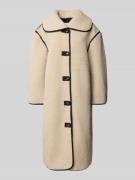 Neo Noir Mantel aus Teddyfell Modell 'Carmen' in Offwhite, Größe 34